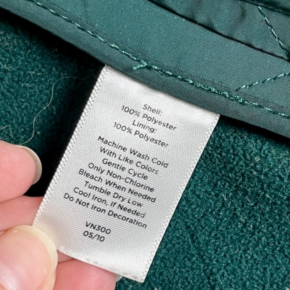 Talbot's Green Quilted Safari Jacket Fleece Lined Lightweight Gorpcore Preppy - Picture 11 of 11